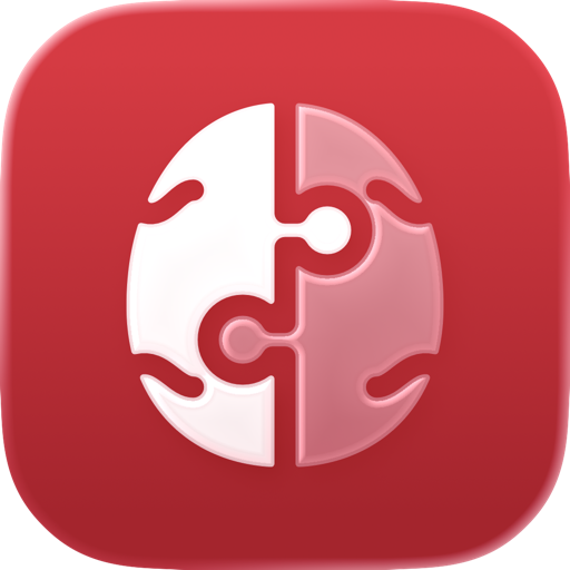 The StrokeSense app icon: a brain whose two halves fit together like puzzle pieces